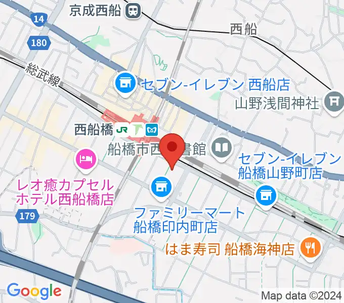 スズキ・メソード西船橋教室の地図