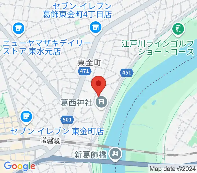 うえのおんがくじゅく かなまちの地図