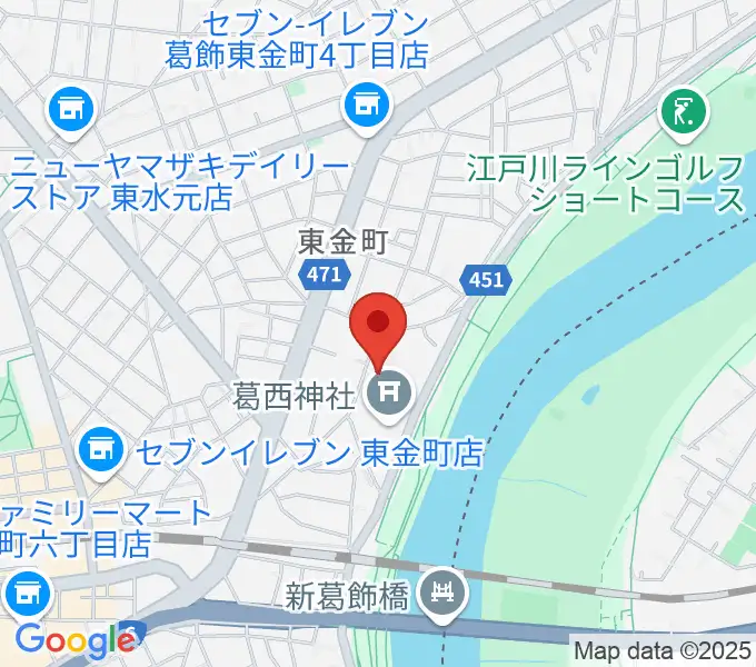 うえのおんがくじゅく かなまちの地図