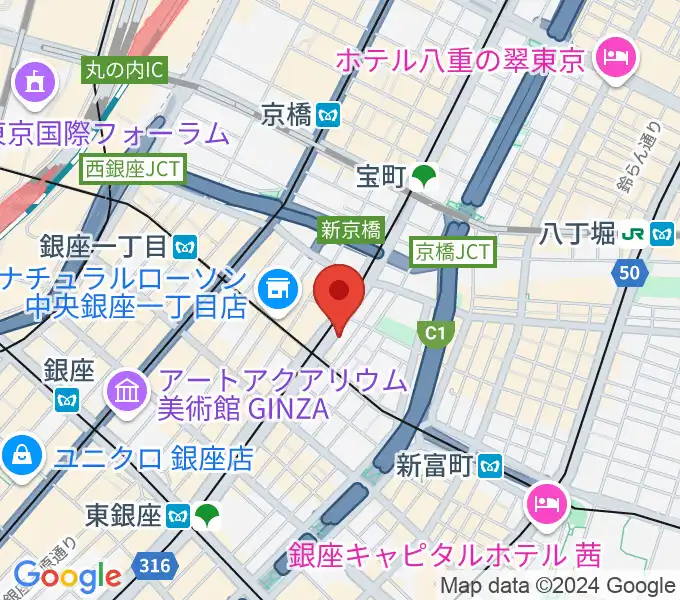 銀座BLUE EYESの地図