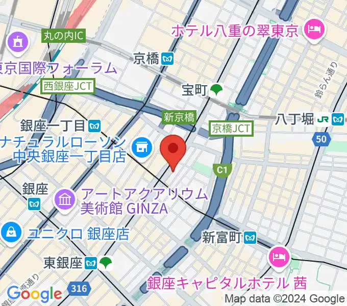 銀座BLUE EYESの地図