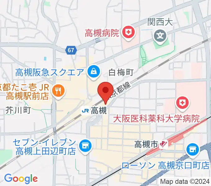 クロスパル高槻の地図