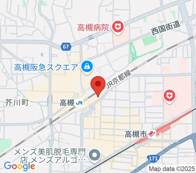 クロスパル高槻の地図