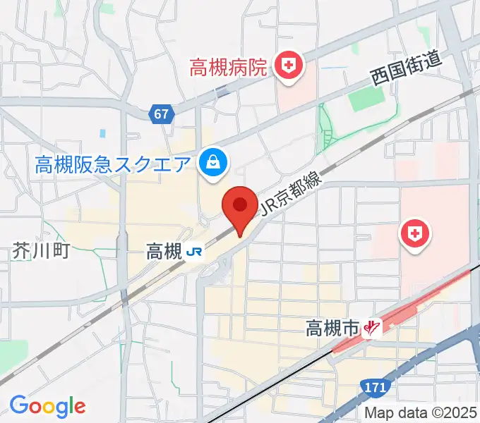 クロスパル高槻の地図