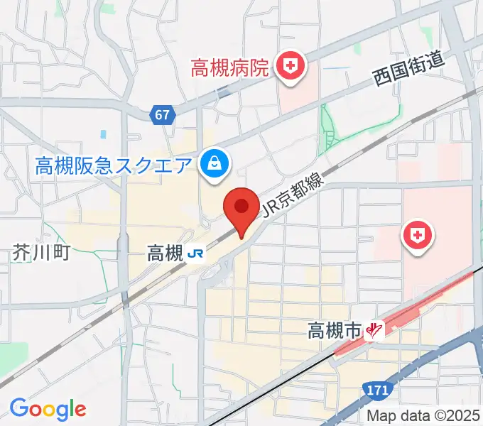 クロスパル高槻の地図