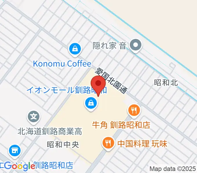 島村楽器 イオンモール釧路昭和店の地図