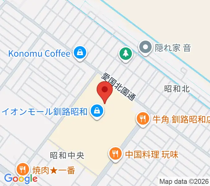 島村楽器 イオンモール釧路昭和店の地図