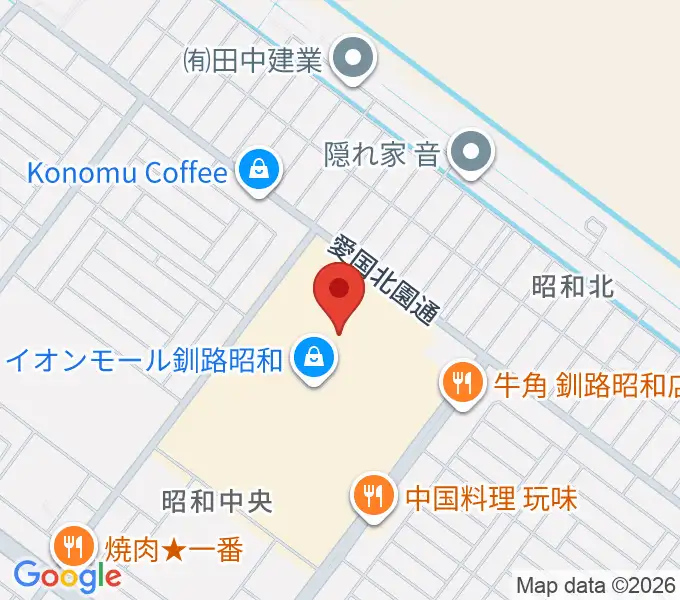 島村楽器 イオンモール釧路昭和店の地図
