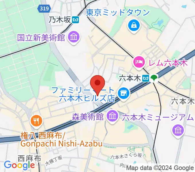 クロスコ六本木スタジオの地図