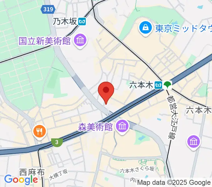 クロスコ六本木スタジオの地図