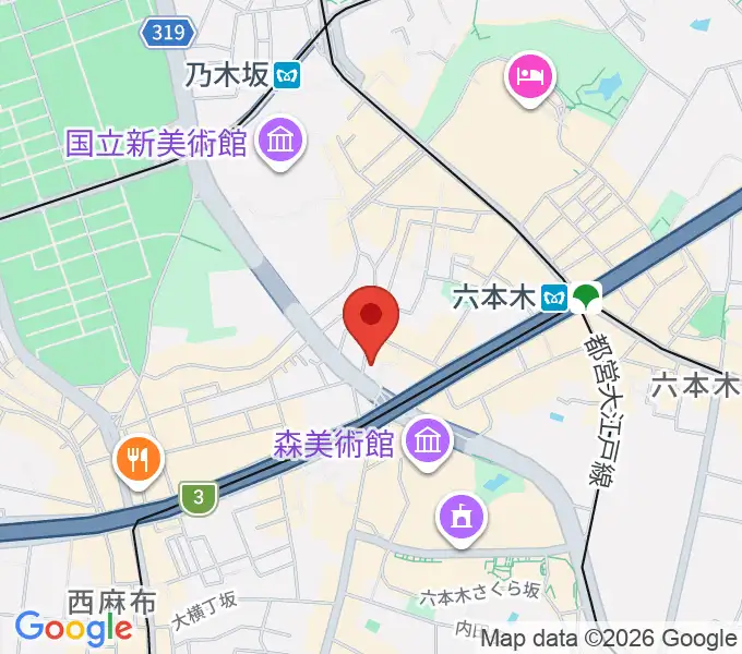 クロスコ六本木スタジオの地図