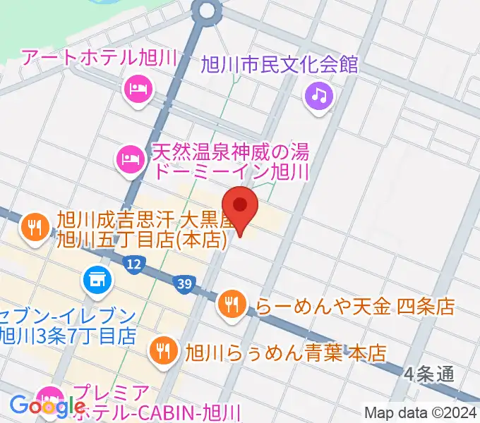 カワイ旭川ショップの地図