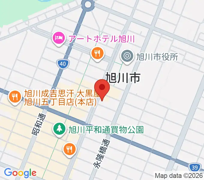カワイ旭川ショップの地図