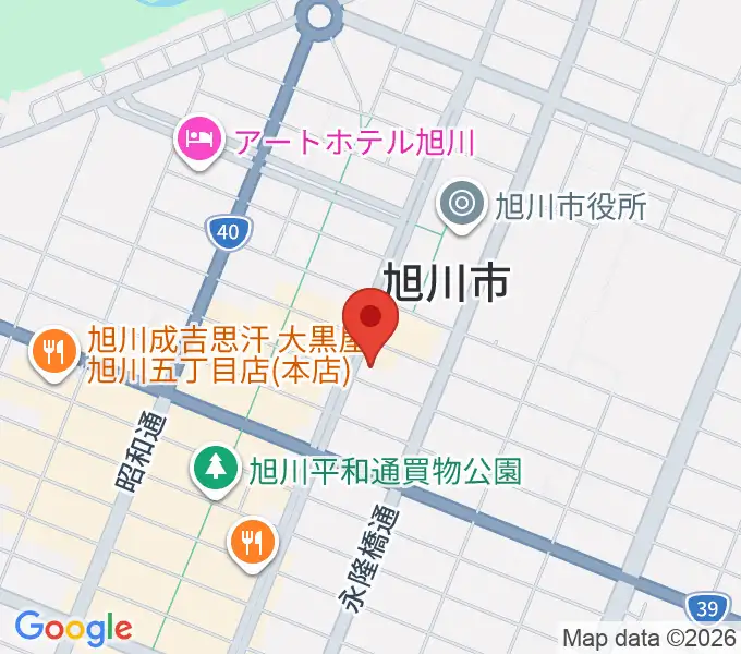 カワイ旭川ショップの地図