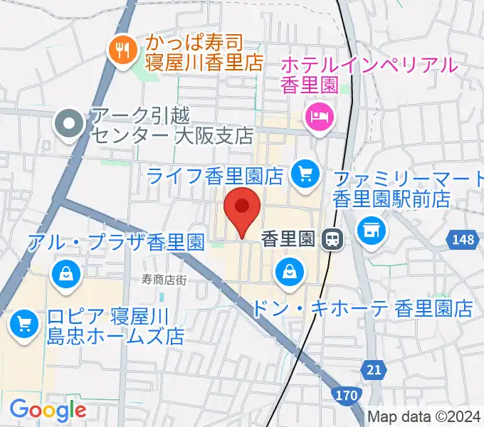 第一楽器 香里店の地図