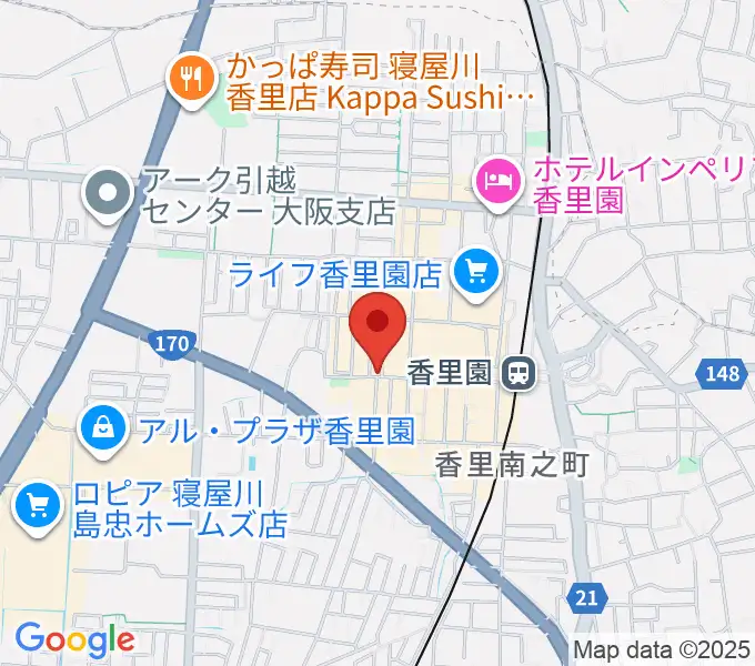 第一楽器 香里店の地図