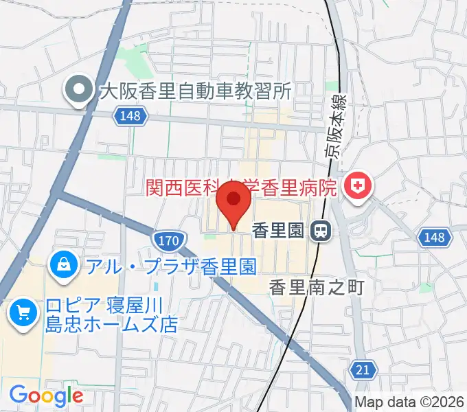 第一楽器 香里店の地図