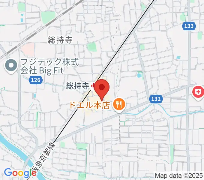 アマービレ楽器の地図