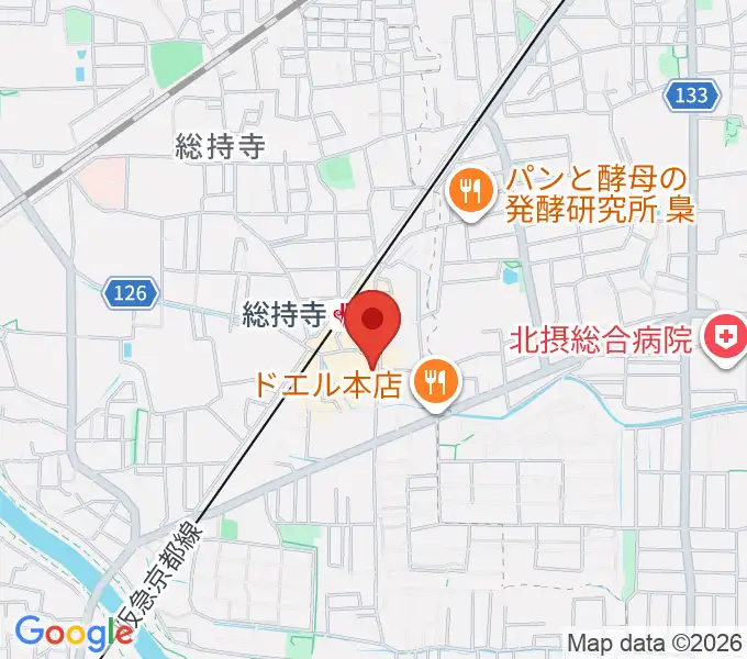 アマービレ楽器の地図