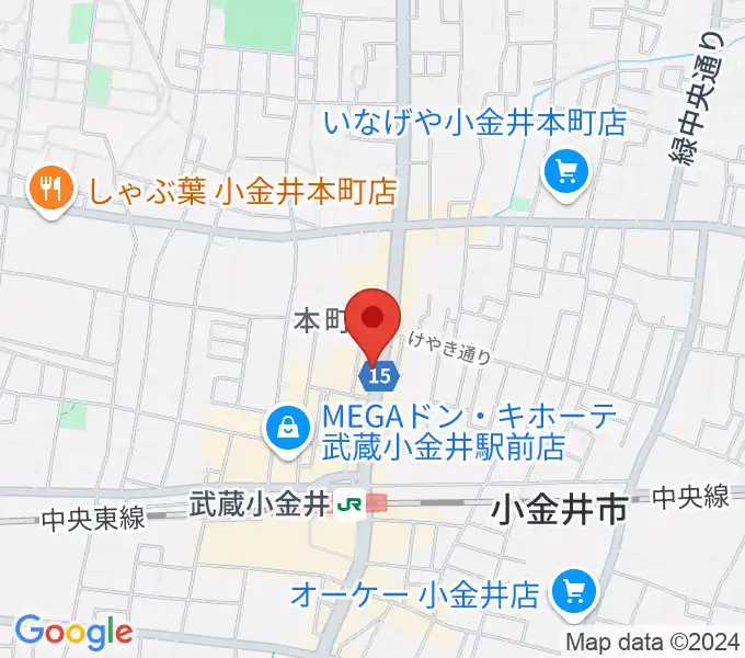 宮地楽器 小金井店の地図