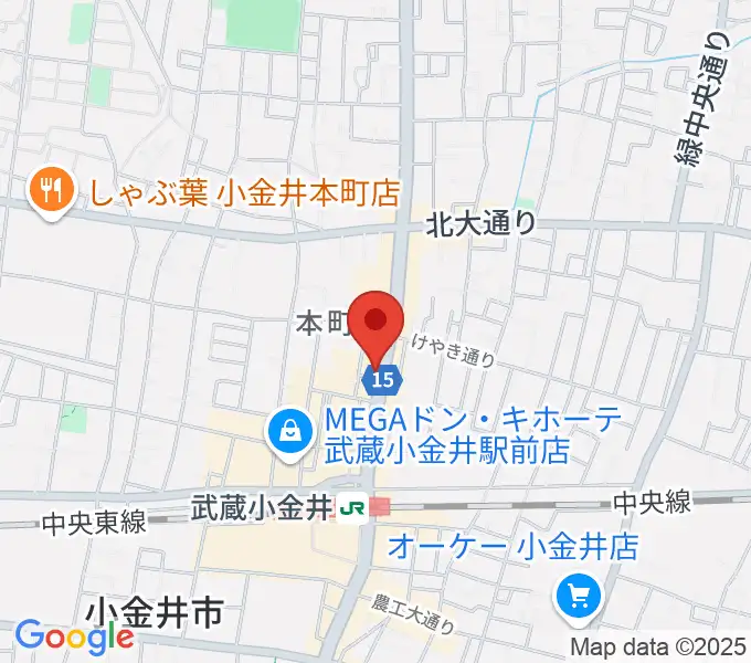 宮地楽器 小金井店の地図