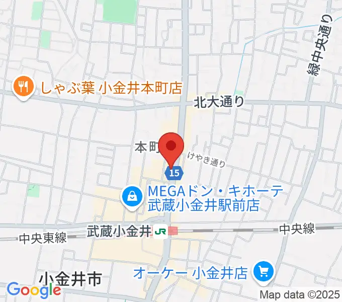 宮地楽器 小金井店の地図