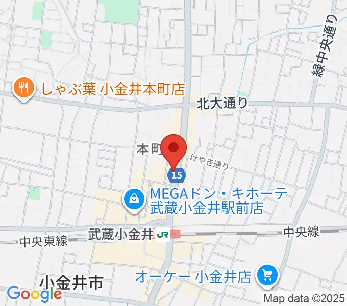 宮地楽器 小金井店の地図