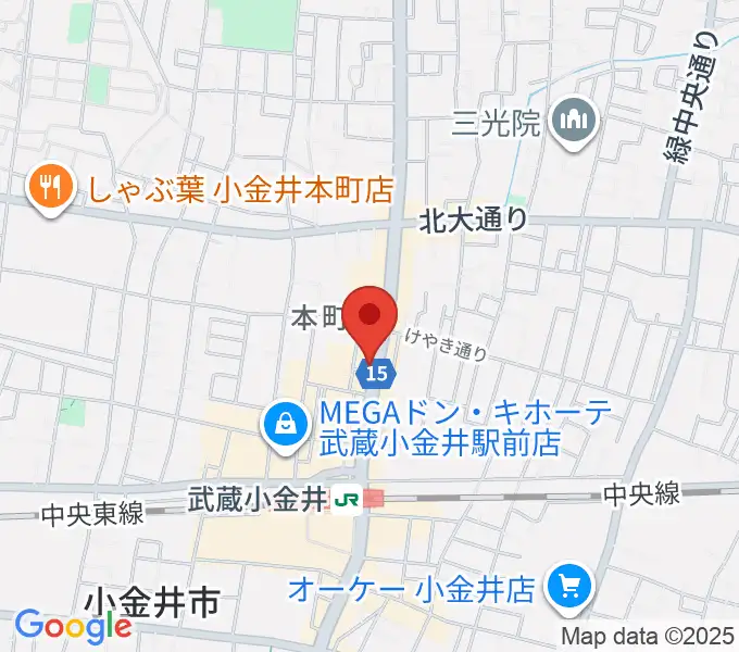 宮地楽器 小金井店の地図