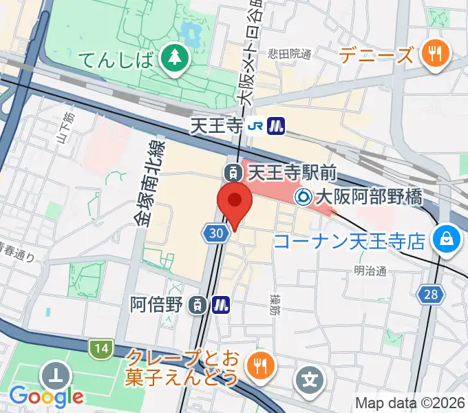 ワタナベ楽器店 音楽館の地図