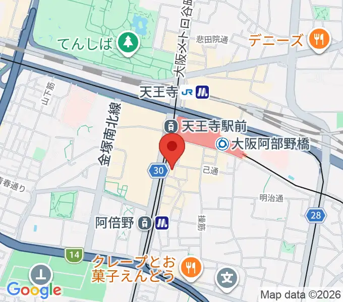 ワタナベ楽器店 音楽館の地図
