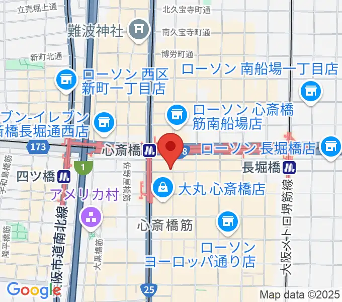三木楽器 心斎橋店の地図