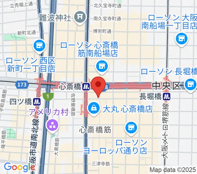 三木楽器 心斎橋店の地図