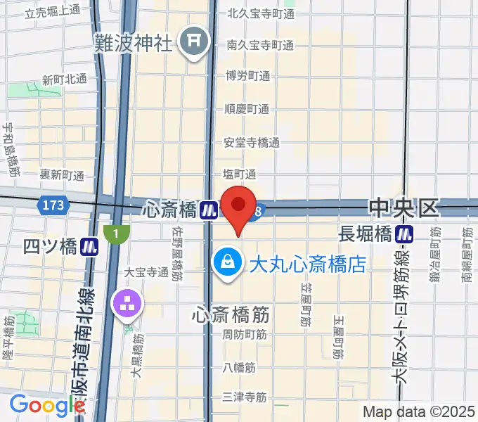 三木楽器 心斎橋店の地図
