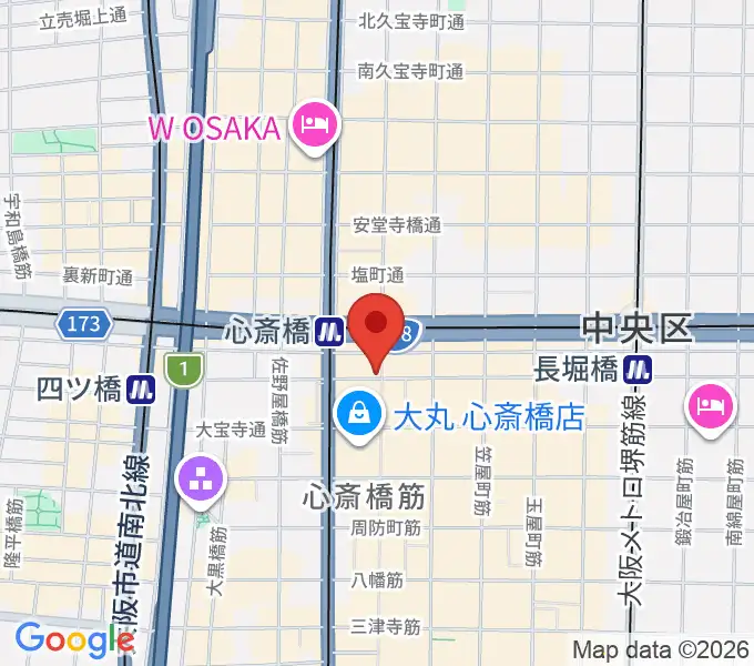 三木楽器 心斎橋店の地図