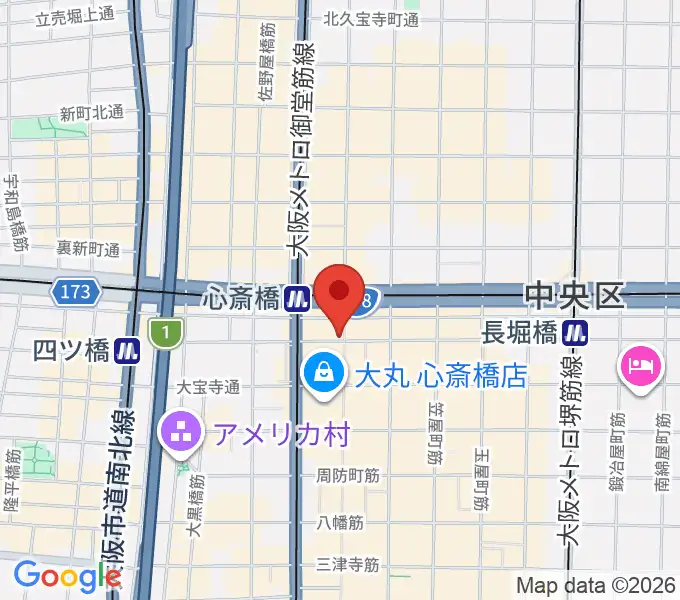 三木楽器 心斎橋店の地図