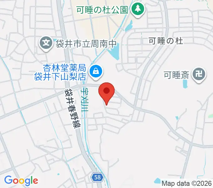 くれないピアノ教室の地図