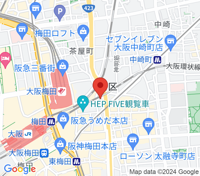 三木楽器 梅田店の場所