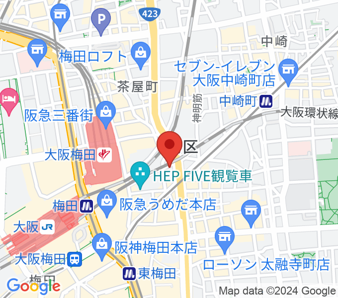 三木楽器 梅田店の場所