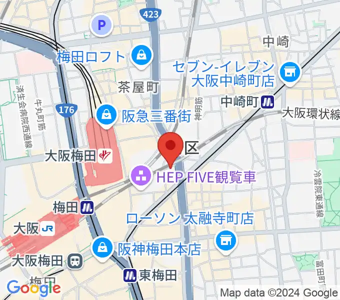 三木楽器 梅田店の地図