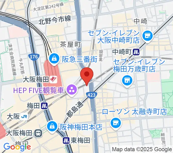 三木楽器 梅田店の地図