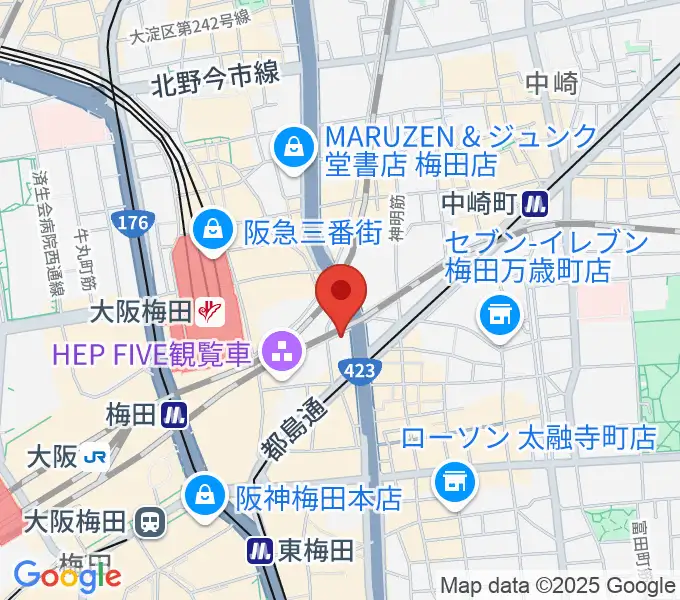 三木楽器 梅田店の地図