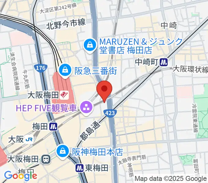 三木楽器 梅田店の地図