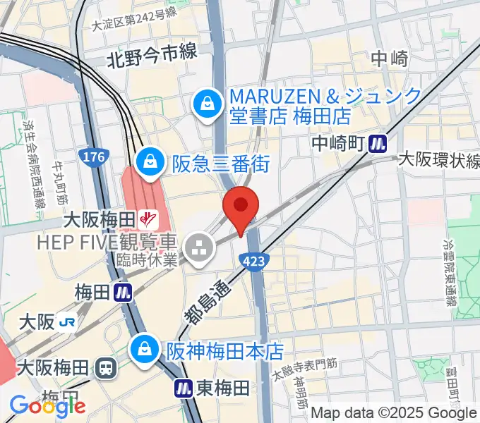 三木楽器 梅田店の地図