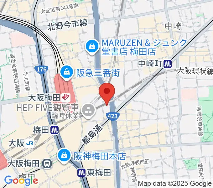 三木楽器 梅田店の地図