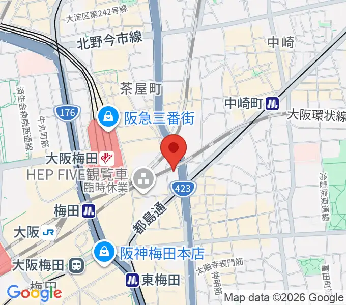 三木楽器 梅田店の地図