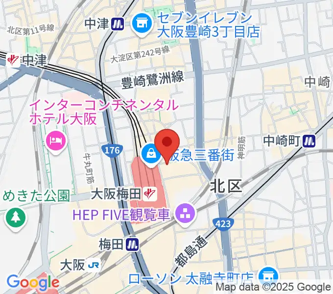 MIKIミュージックサロン梅田の地図
