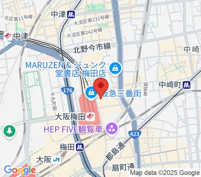 MIKIミュージックサロン梅田の地図