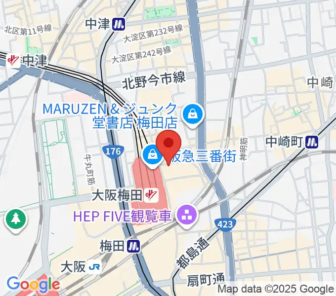 MIKIミュージックサロン梅田の地図