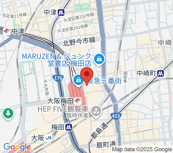 MIKIミュージックサロン梅田の地図