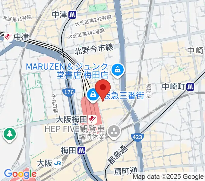MIKIミュージックサロン梅田の地図